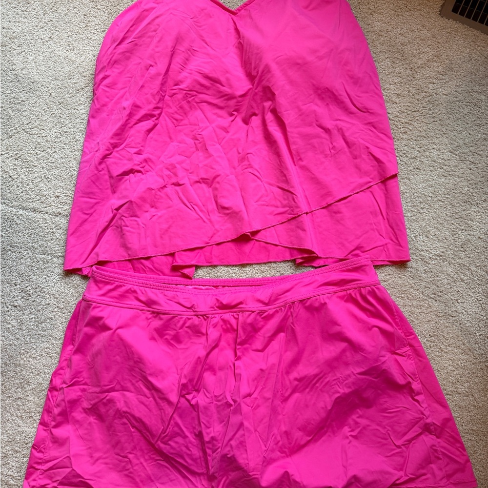 Vibrant Pink Two-Piece Swim Set